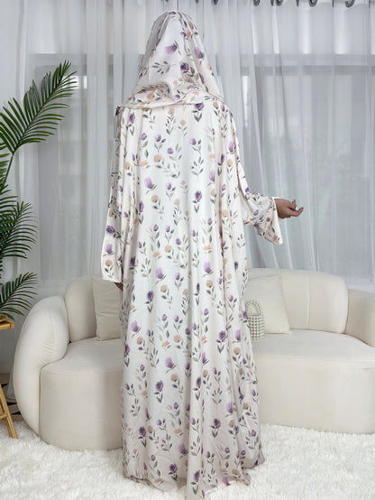 Rim - Floral Print Abaya Set (IA173)