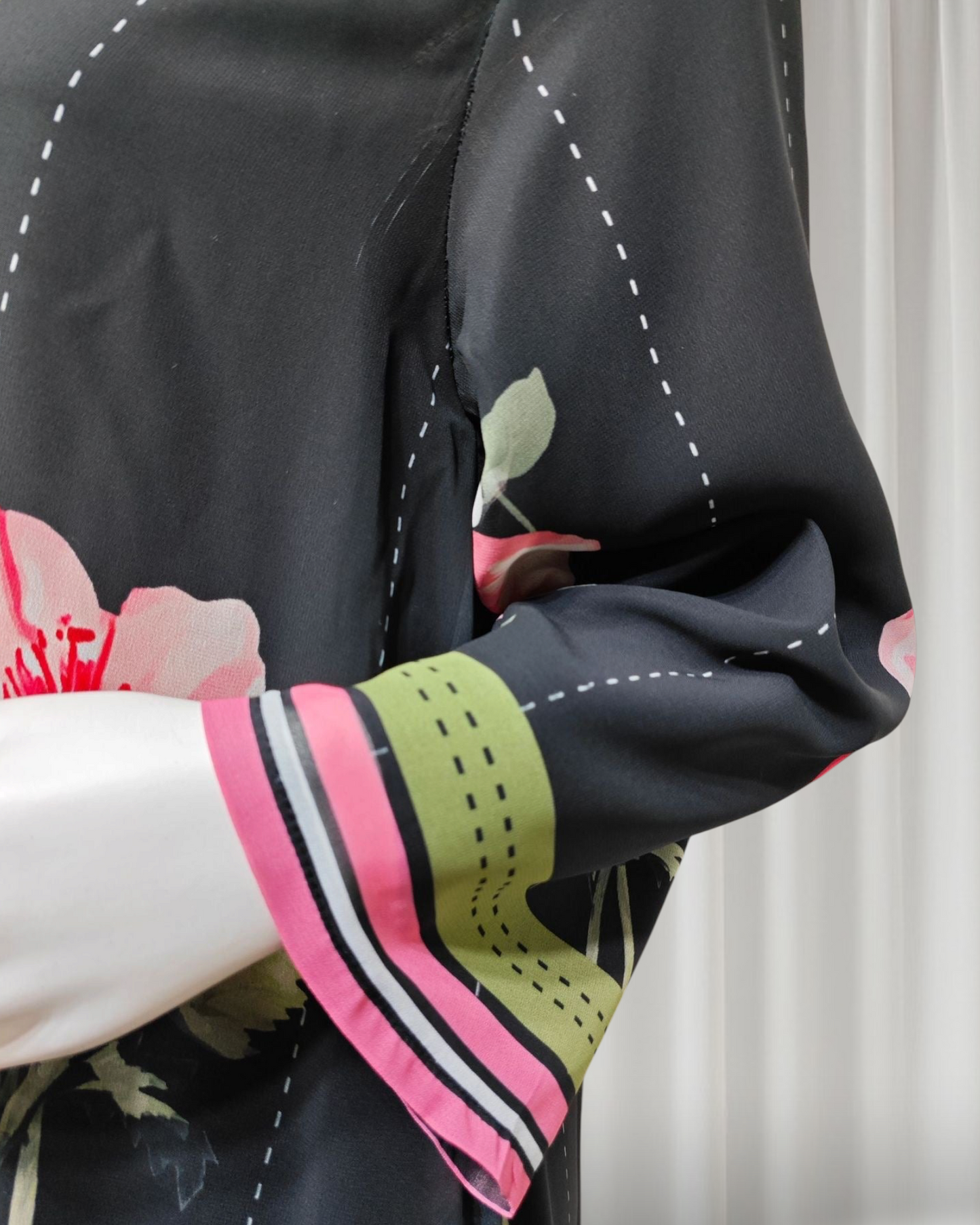 Chic Petals Abaya Set(IA177)