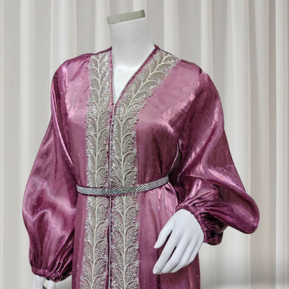 Ethereal rhinestoned Arabic Hand-Embroidered 2-piece Set