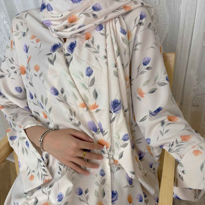 Rawdah - Floral Print Abaya Set (IA170)