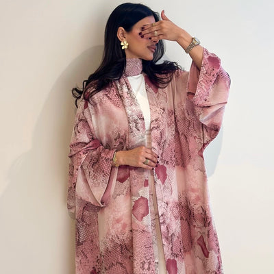 The Rosé Serpentine Abaya Set