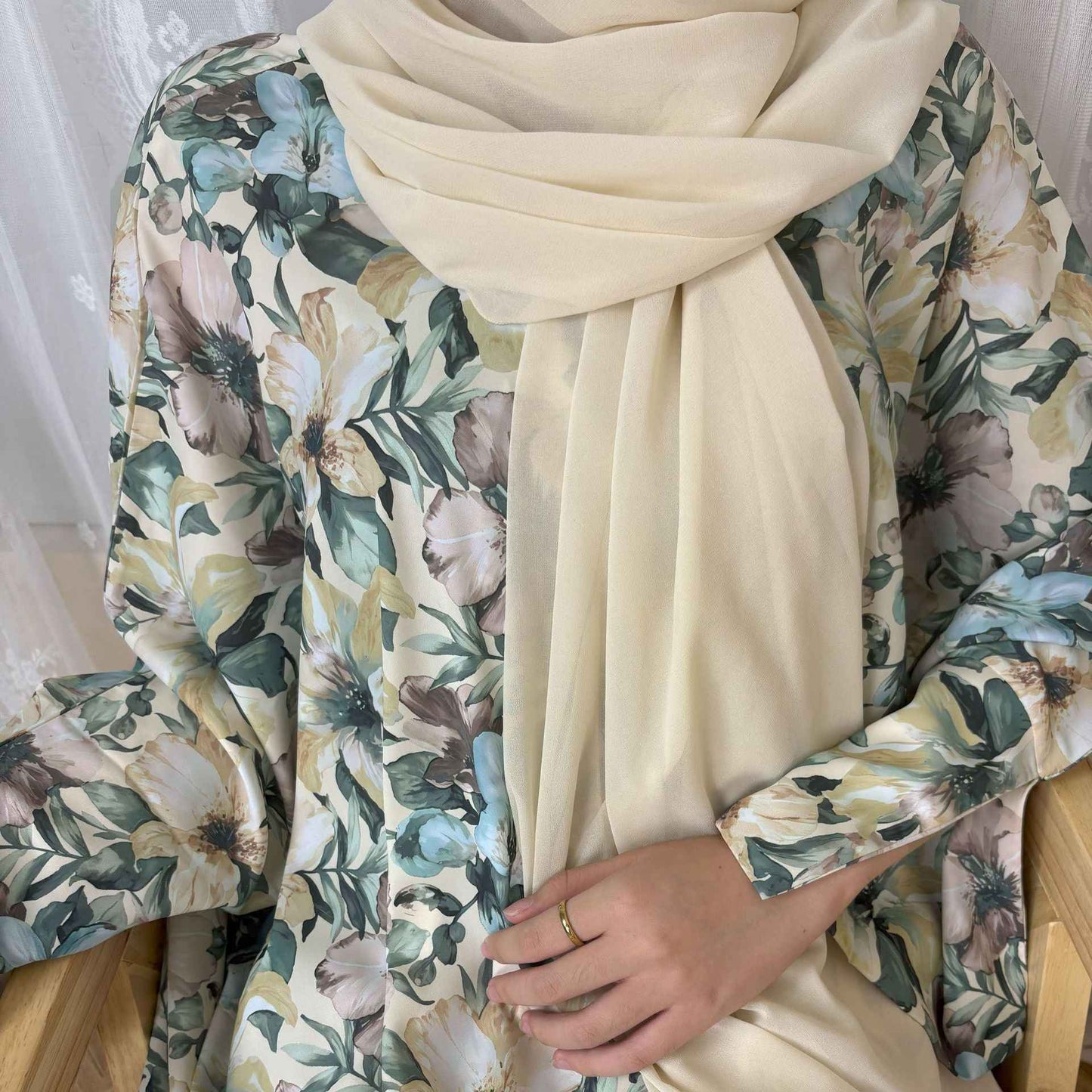 Jasmine - Floral Print Abaya Set (IA171)