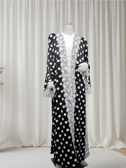Iman - Polka Dot Lace Abaya Set (EG168)