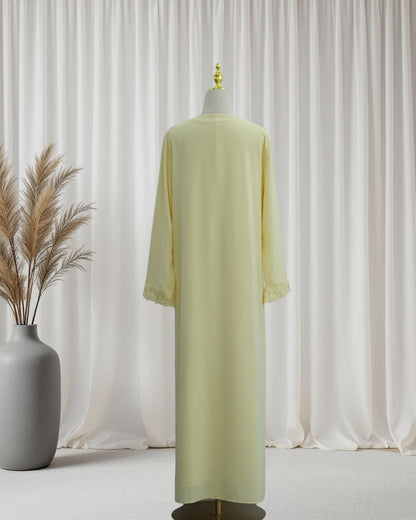 The Élise Lace-Trimmed Abaya Set (IA185)