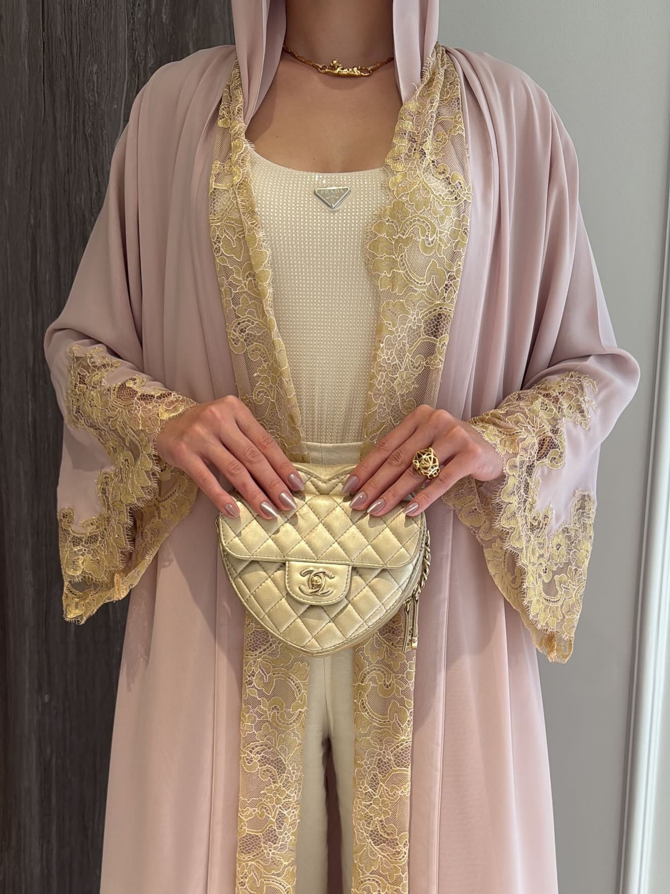 The Azure Élégance Abaya Set (IA184)