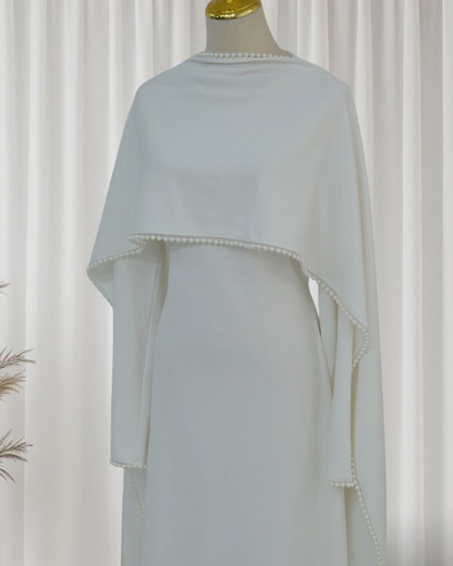 The Atelier Pearl Cape Dress - White (DW158)
