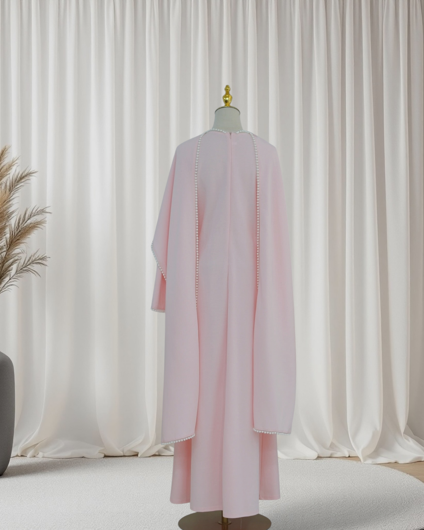 The Atelier Pearl Cape Dress - Pink (DP158)