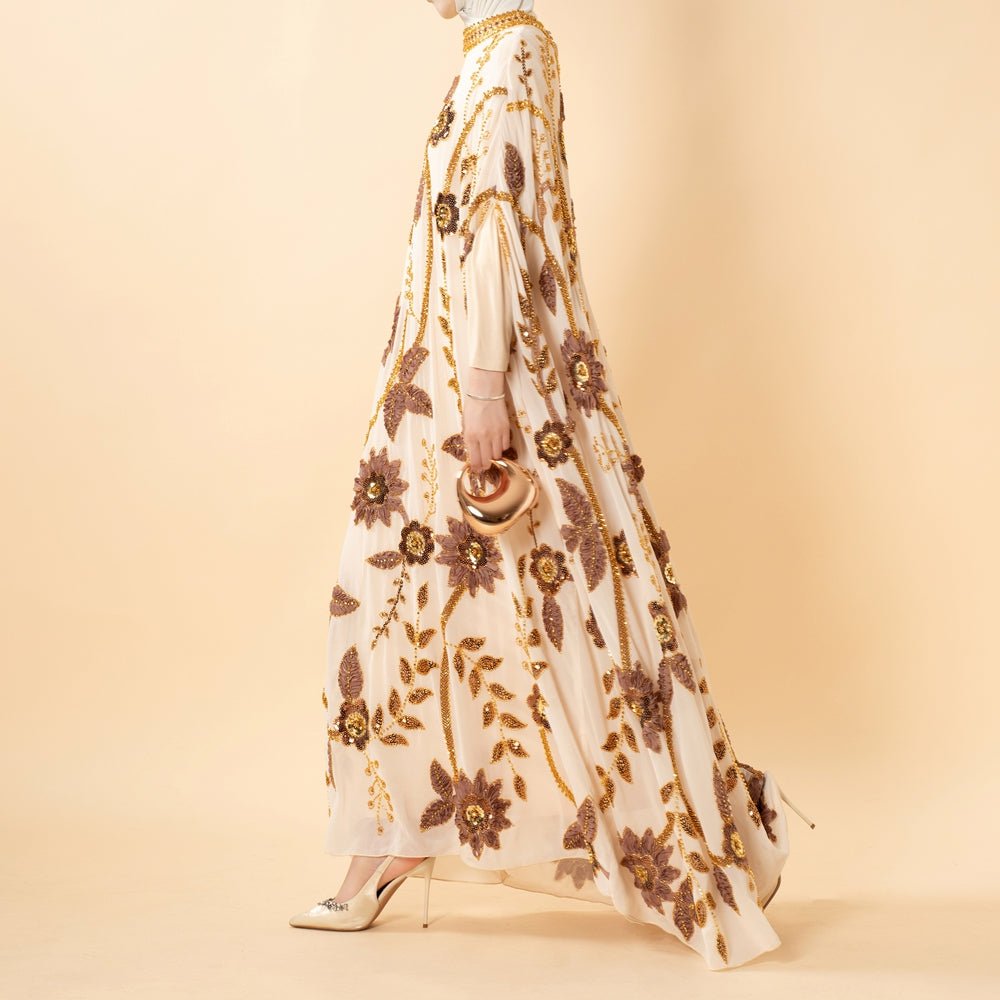 Hand-beaded Luxe Kaftan Abaya Dress