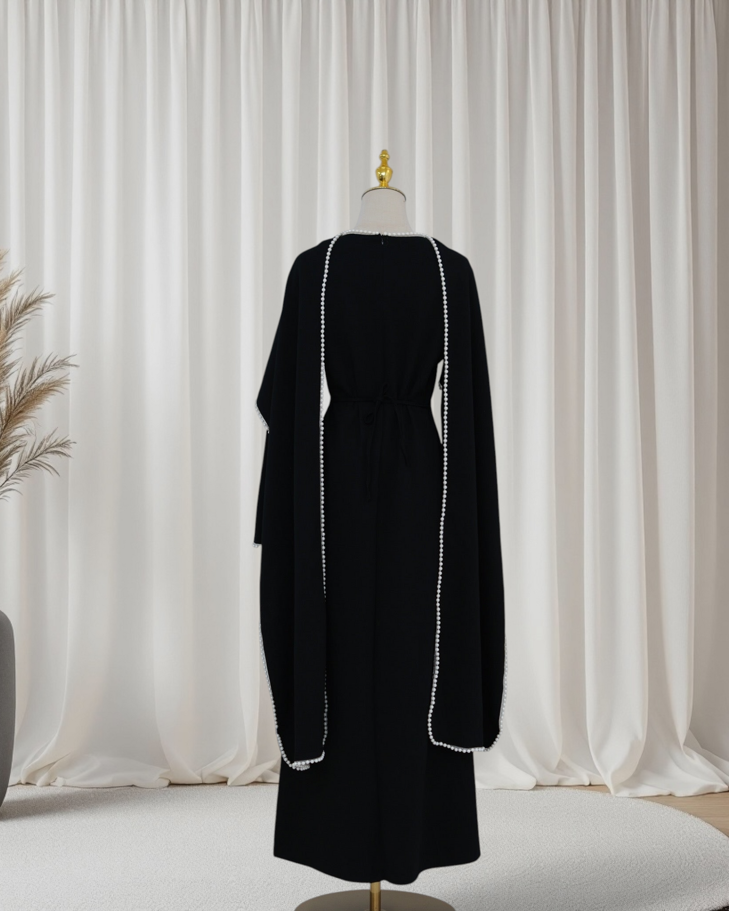 The Atelier Pearl Cape Dress - Black (DB158)