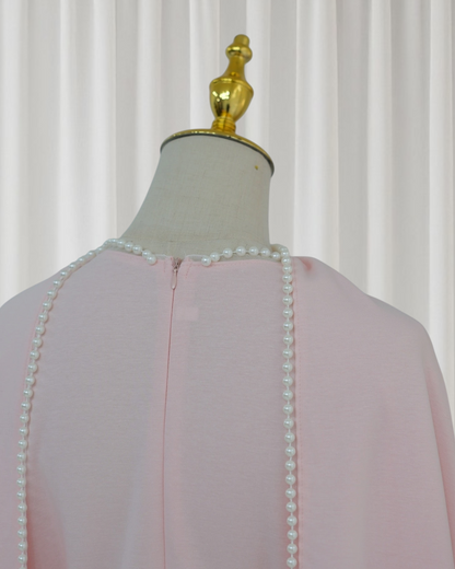 The Atelier Pearl Cape Dress - Pink (DP158)
