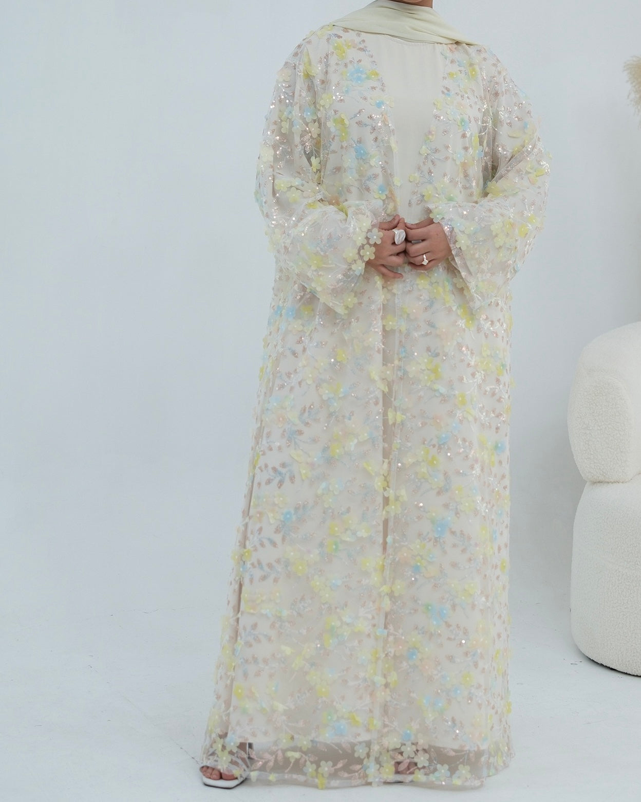 The Élan Floral Sequin Abaya Couture (IA189)