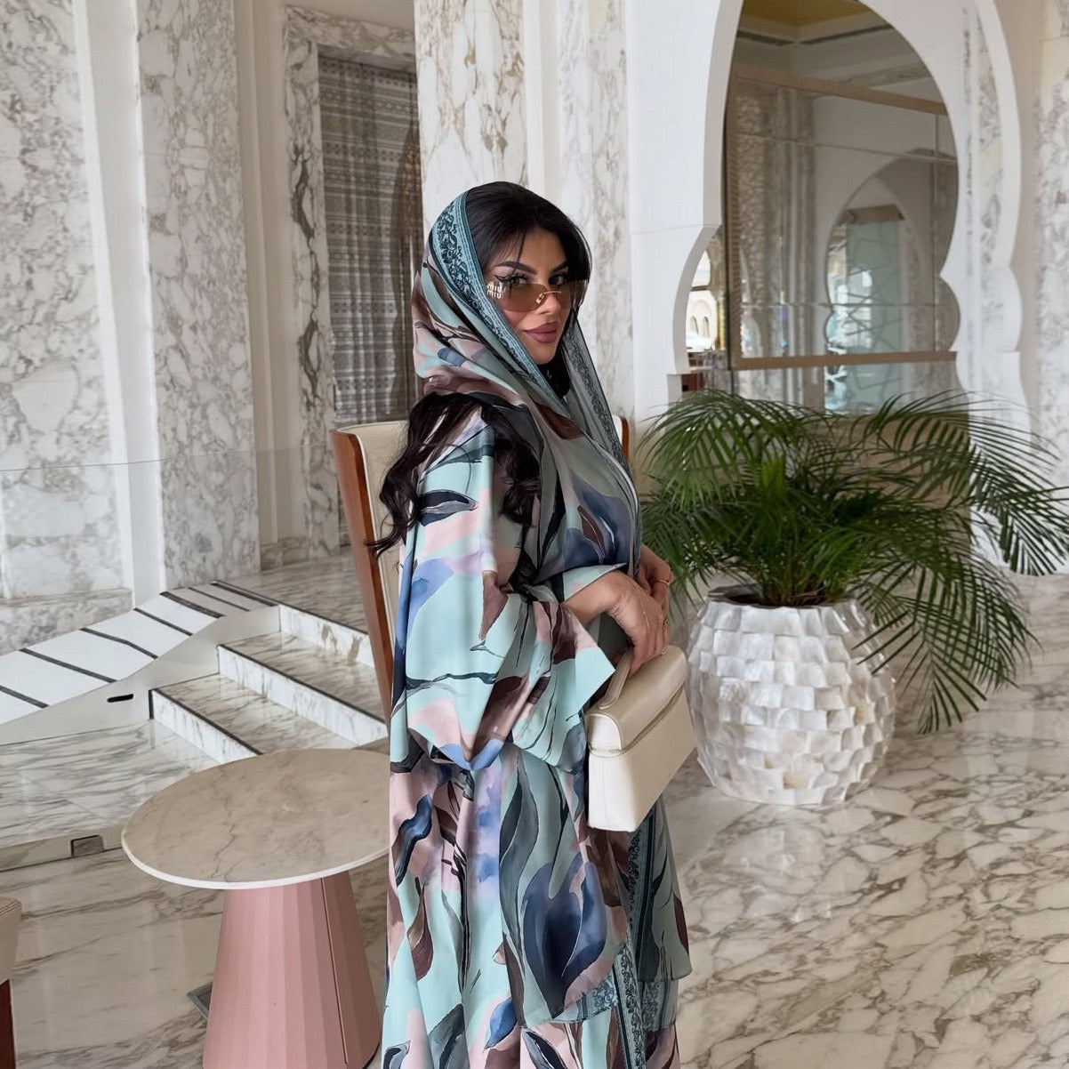 The Feather Veil Abaya Set (IA176)