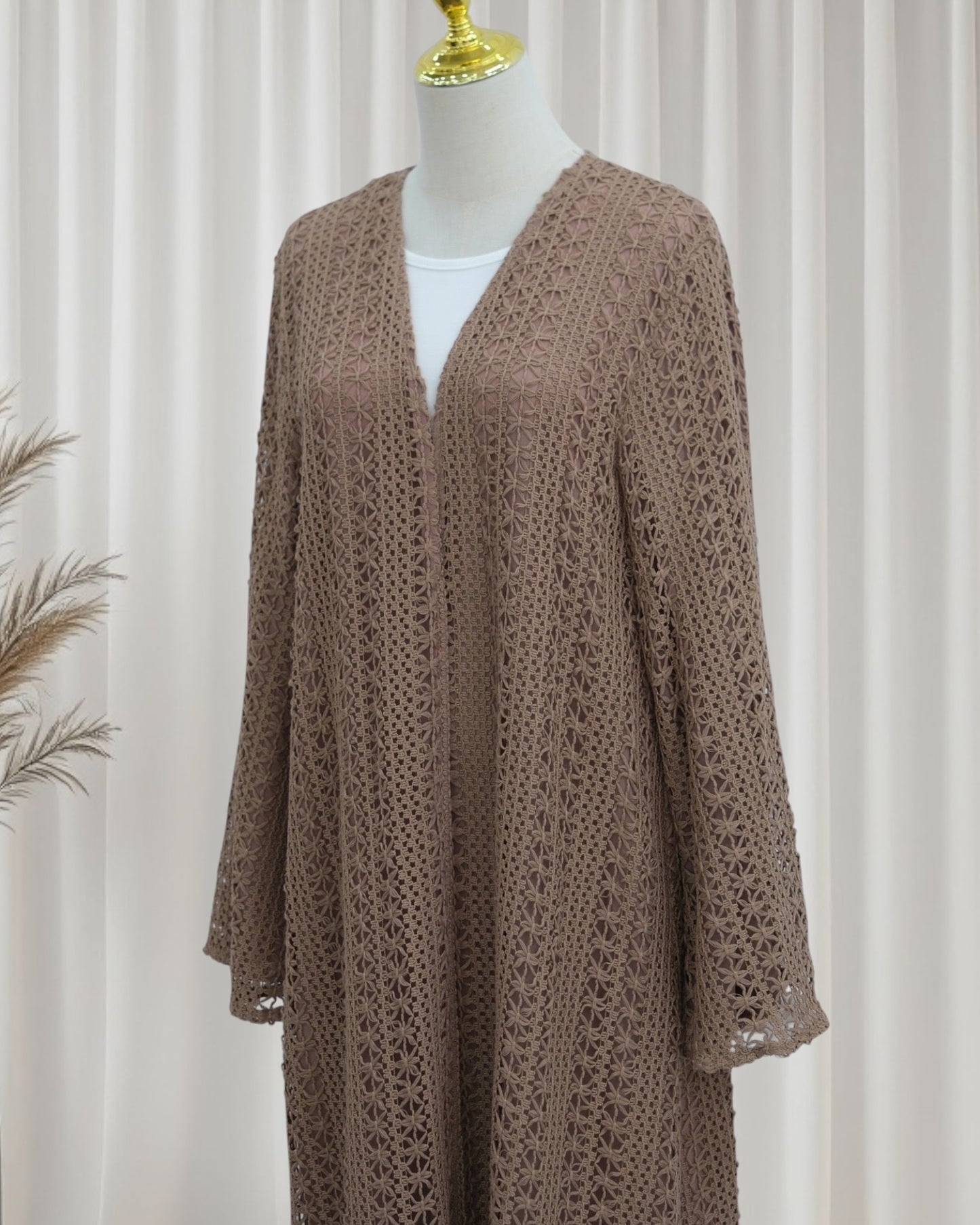The Noire Mesh Abaya Set (IA187)