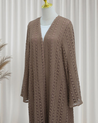 The Noire Mesh Abaya Set (IA187)