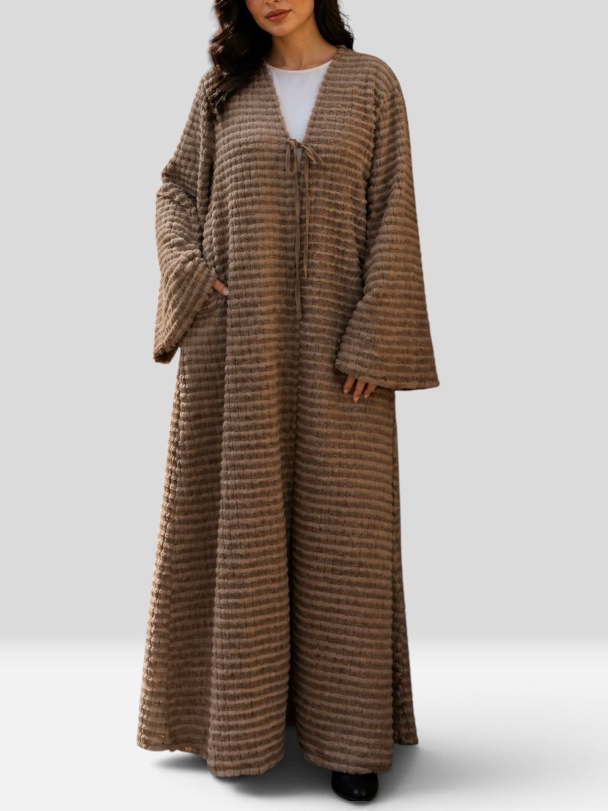 Fuzzy Knit Abaya