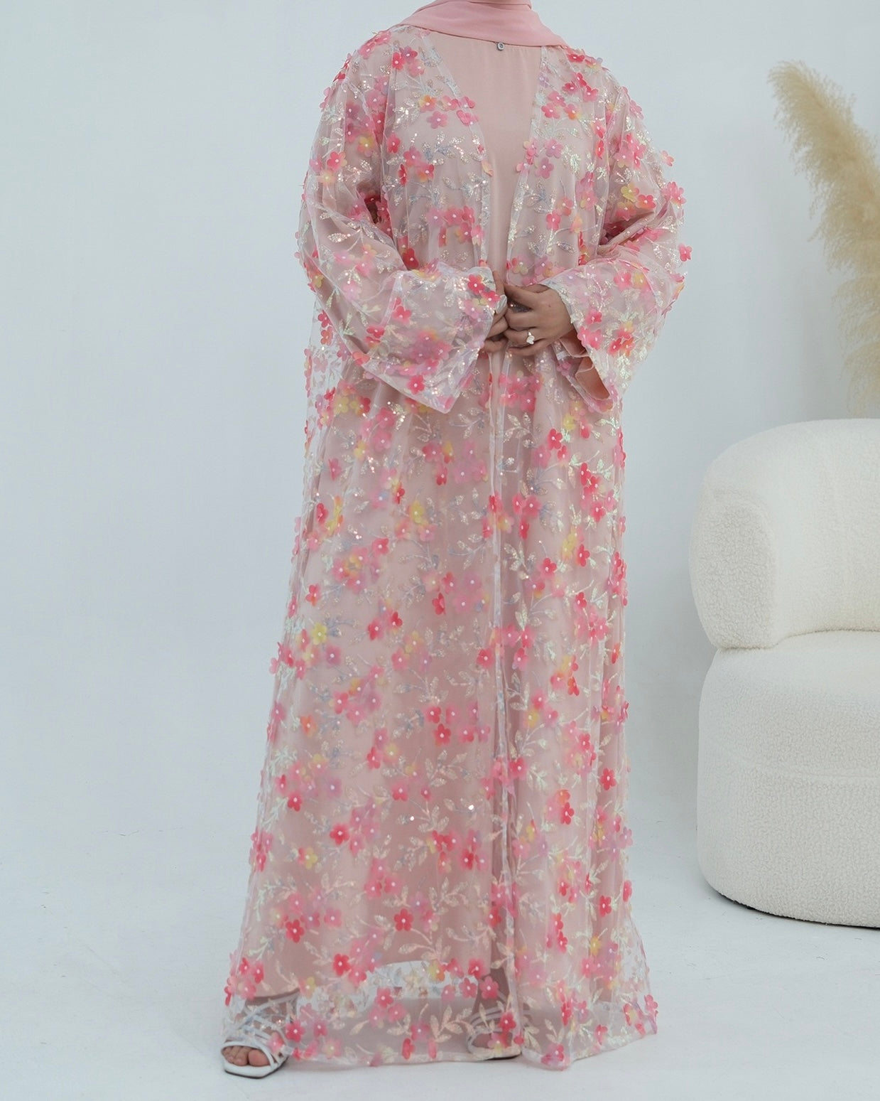 The Élan Floral Sequin Abaya Couture (IA189)