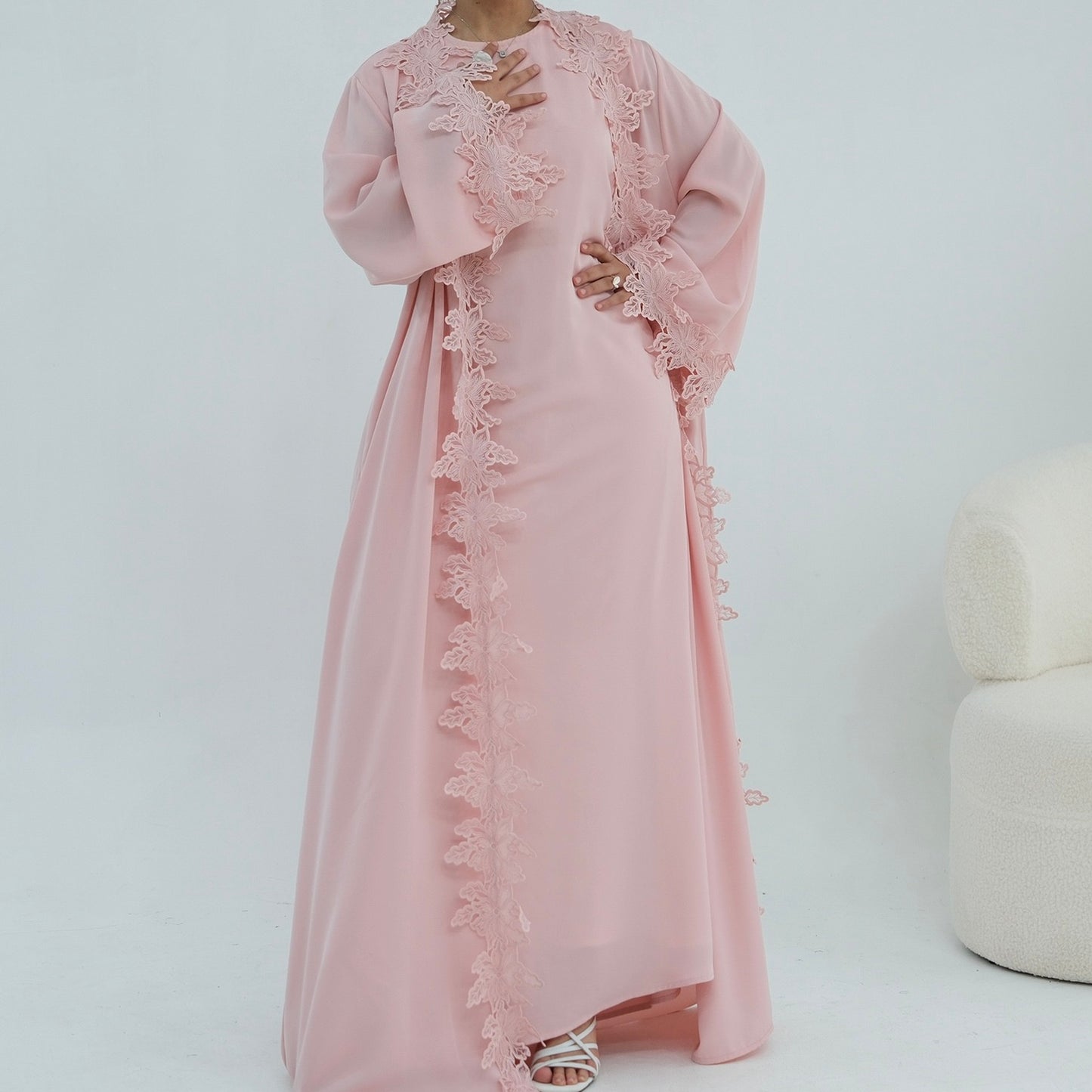 The Fleur Lace Abaya (EG140)