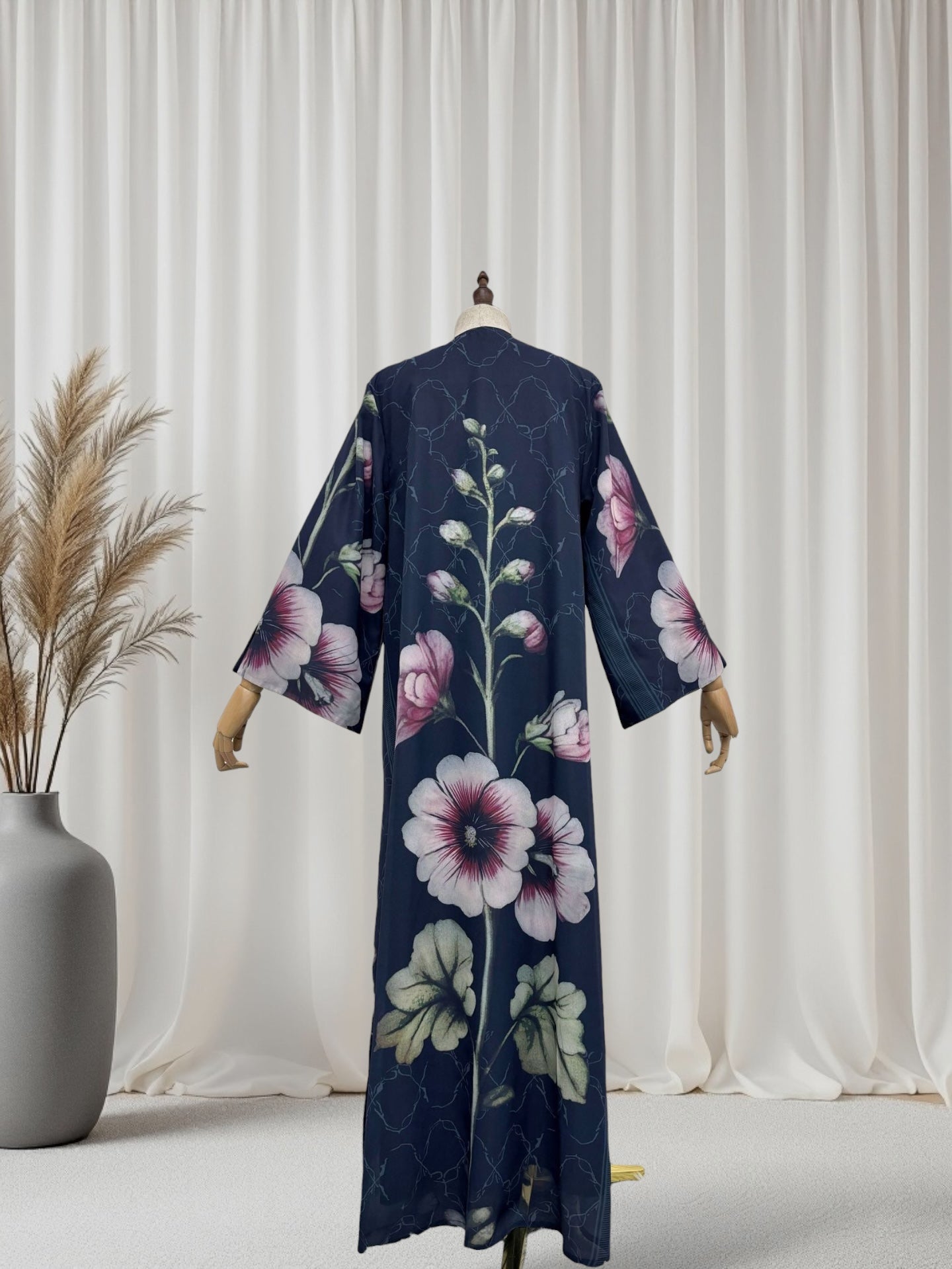 The Artisanal Midnight Floral Abaya Set (EG150)