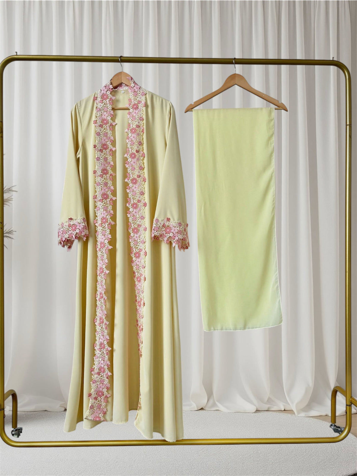 The Celestial Lace Abaya Set