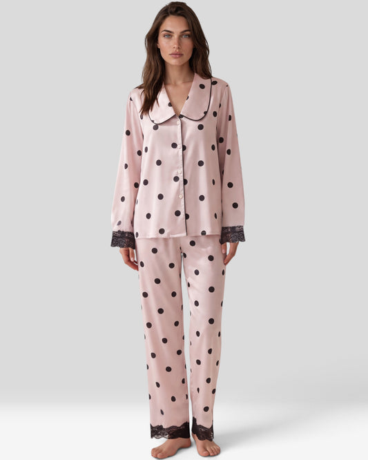 Silk Polka Dot Pajama Set