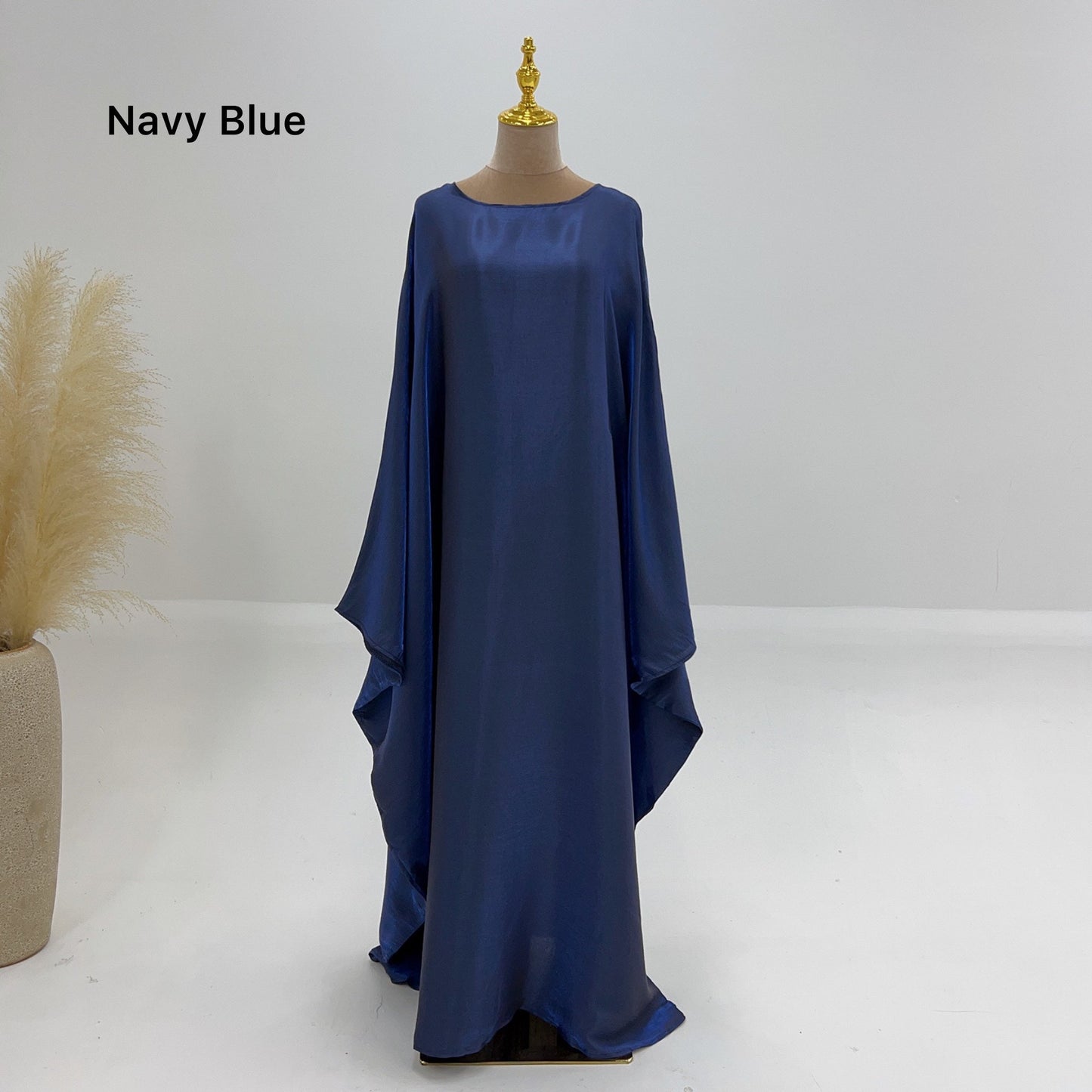Bright Silk Satin Waist Abaya With Matching Hijab (EG120) - Elara Global