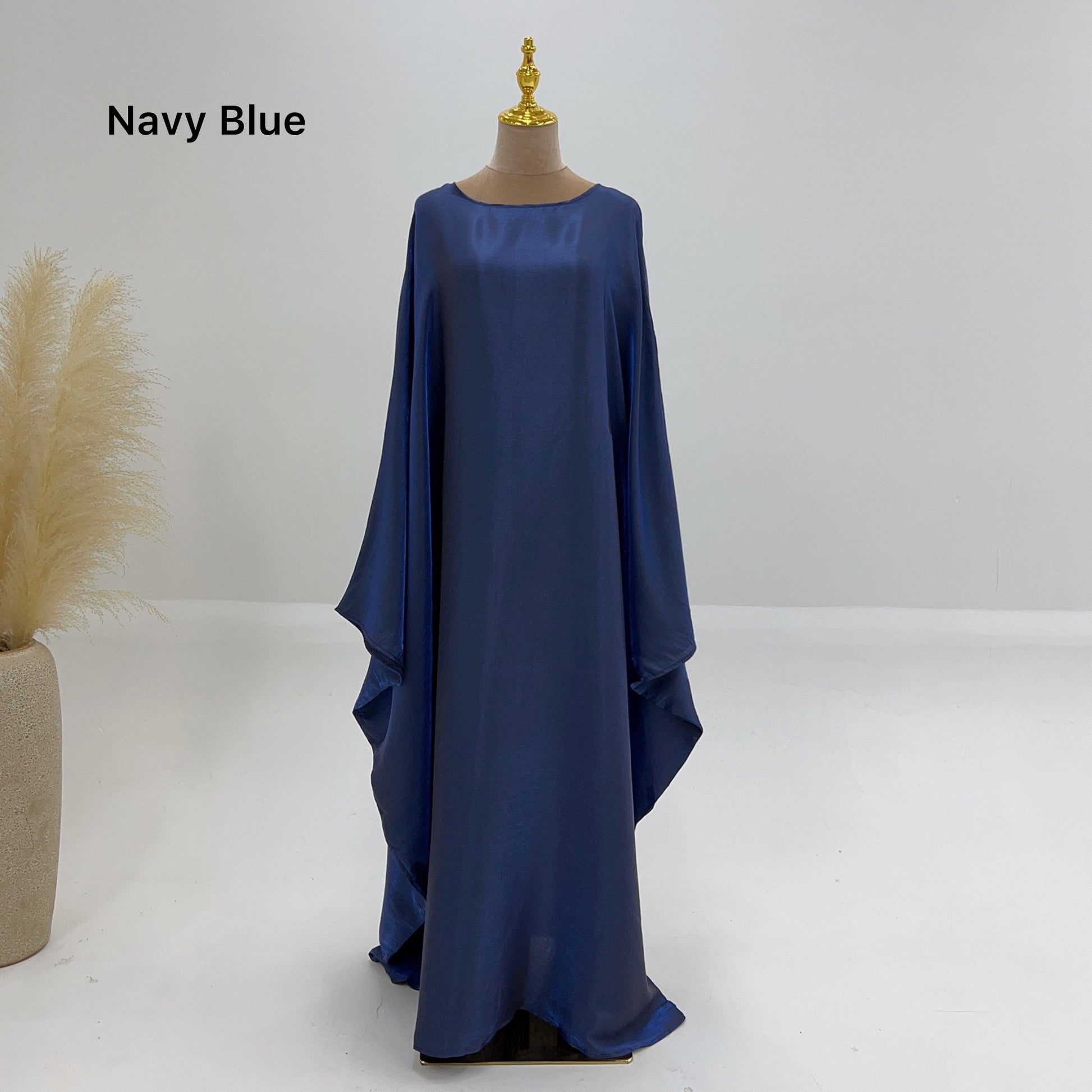 Bright Silk Satin Waist Abaya With Matching Hijab (EG120) - Elara Global
