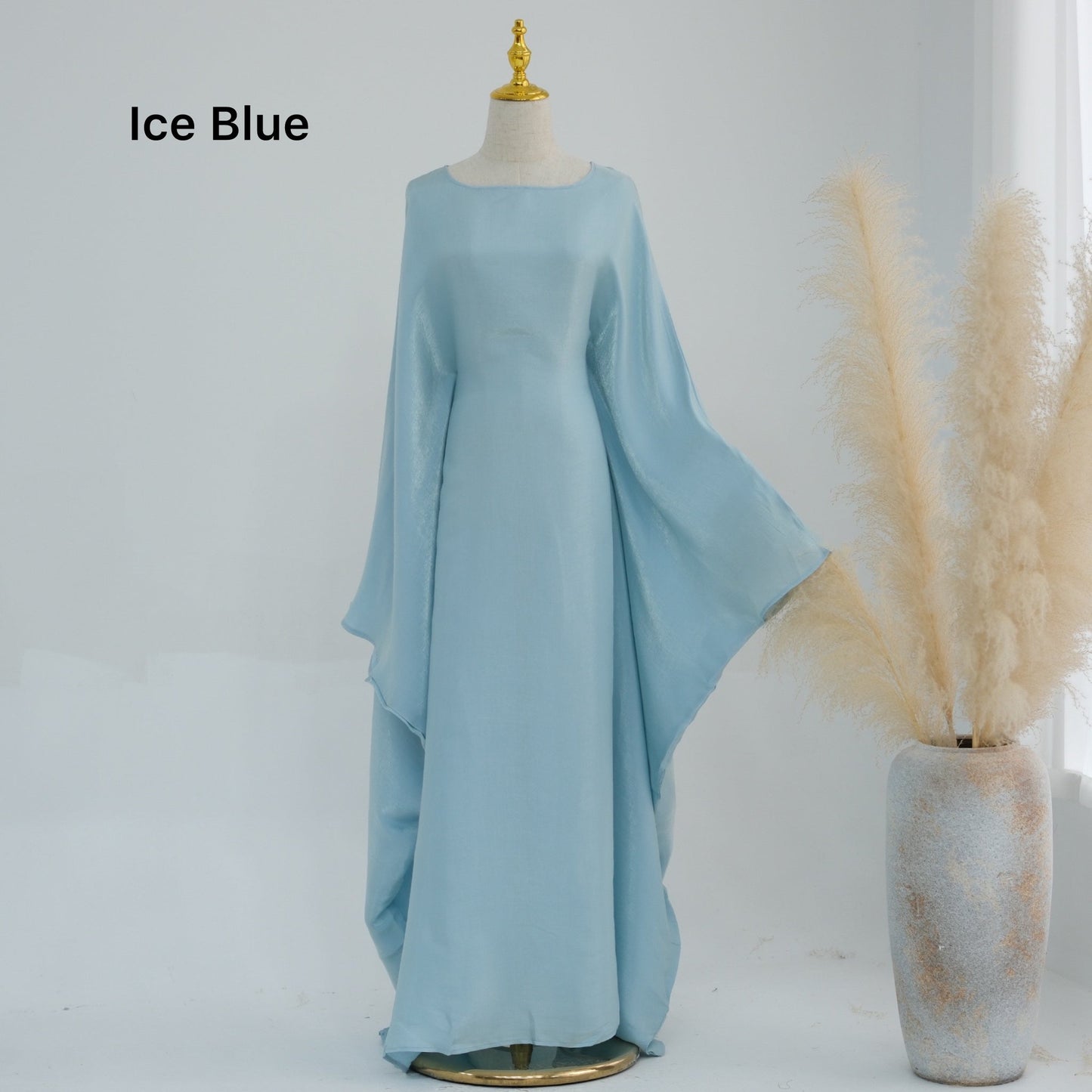 Bright Silk Satin Waist Abaya With Matching Hijab (EG120) - Elara Global