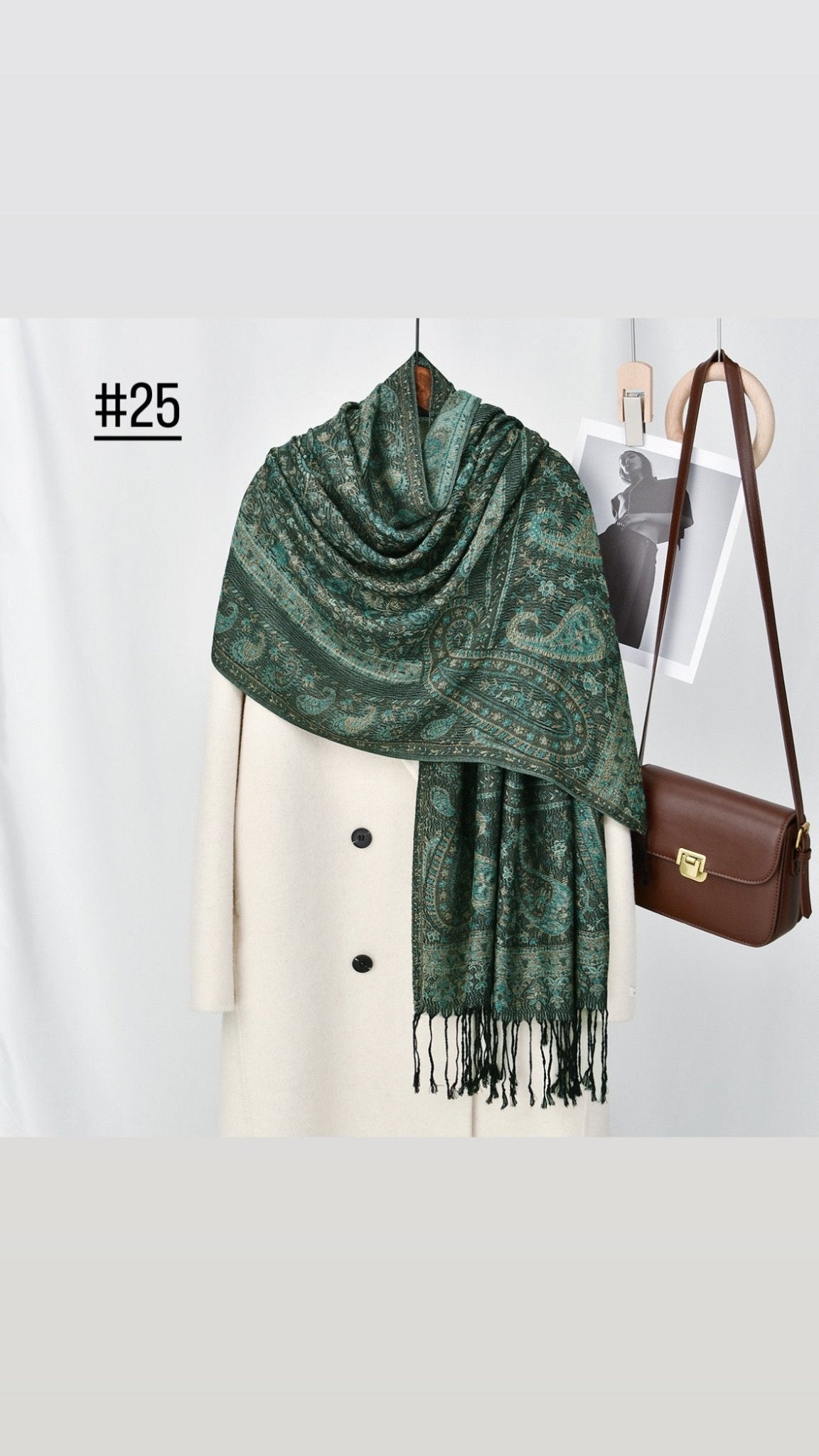 Classic Ethnic Style Popular Cashew Nutted Printed Hanging Tassel Elegant Shawl - Elara Global