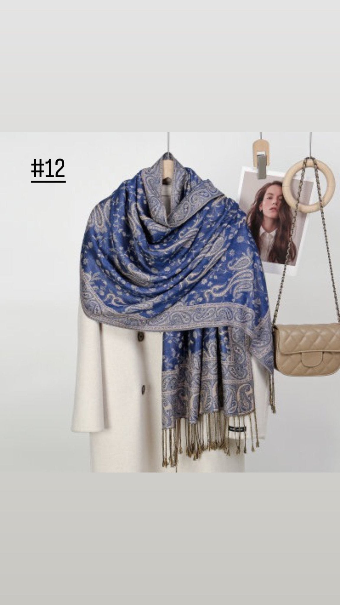 Classic Ethnic Style Popular Cashew Nutted Printed Hanging Tassel Elegant Shawl - Elara Global