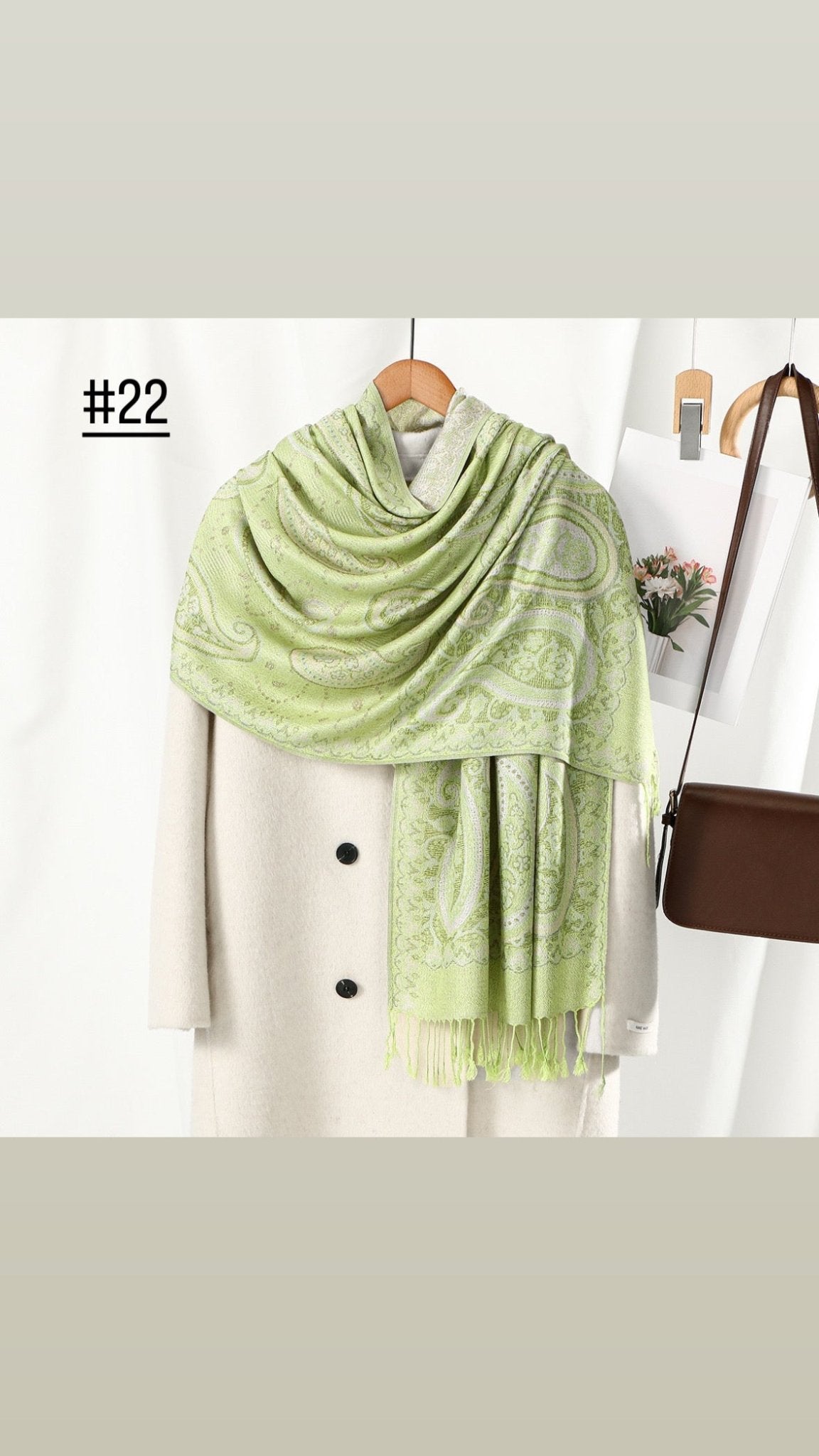 Classic Ethnic Style Popular Cashew Nutted Printed Hanging Tassel Elegant Shawl - Elara Global