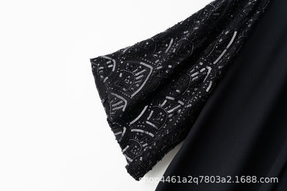 Handmade Beaded Luxury Abaya With Hijab (EG111) - Elara Global