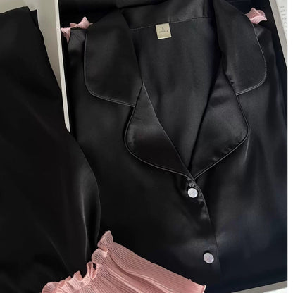 High - end Ice Silk Long Sleeves Pajama Set (EG204) - Elara Global