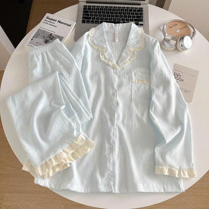 High - End Long - Sleeved Pajama Set (EG206) - Elara Global