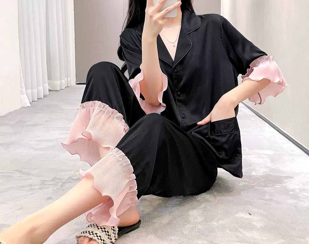 High-end Silk Pajama Set (EG204) - Elara Global