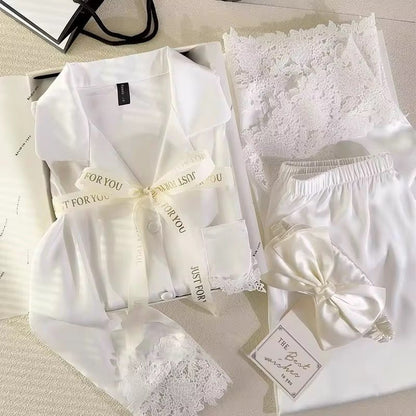 Ice Silk Lace - Trim Pajama Set (EG201) - Elara Global