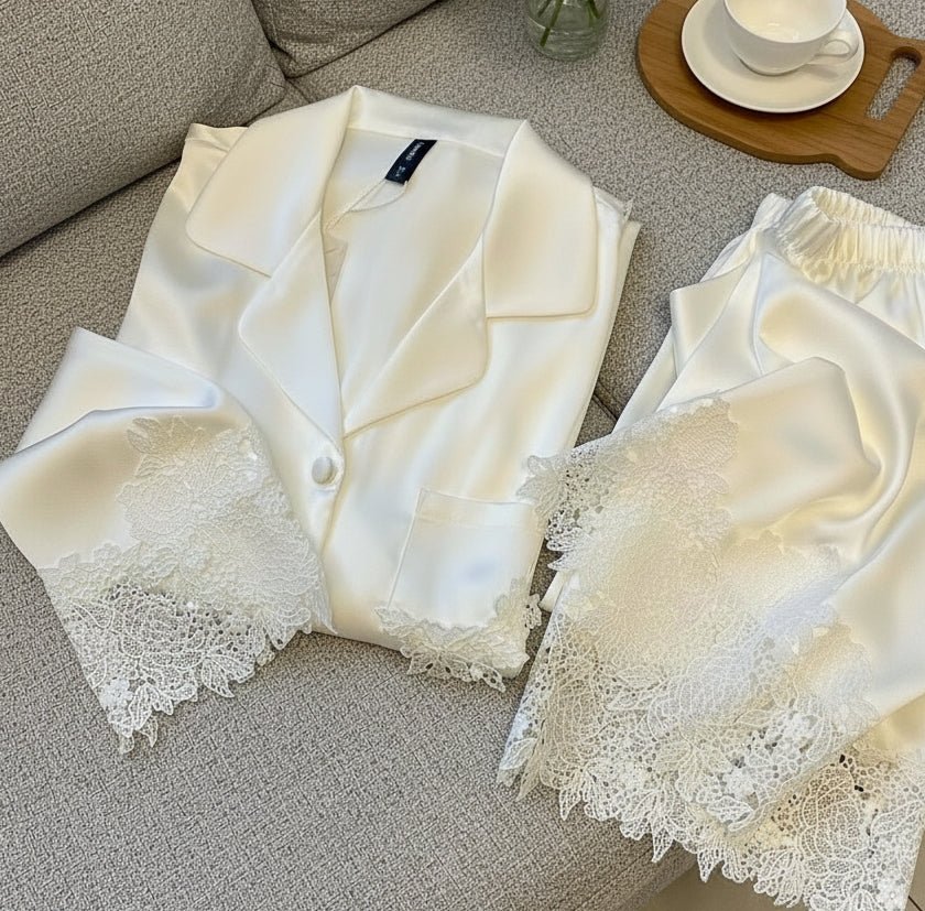 Ice Silk Lace - Trim Pajama Set (EG201) - Elara Global