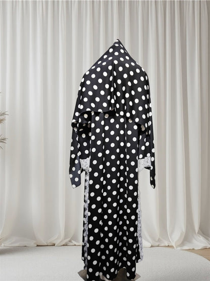 Iman - Polka Dot Lace Abaya Set (EG168) - Ikah