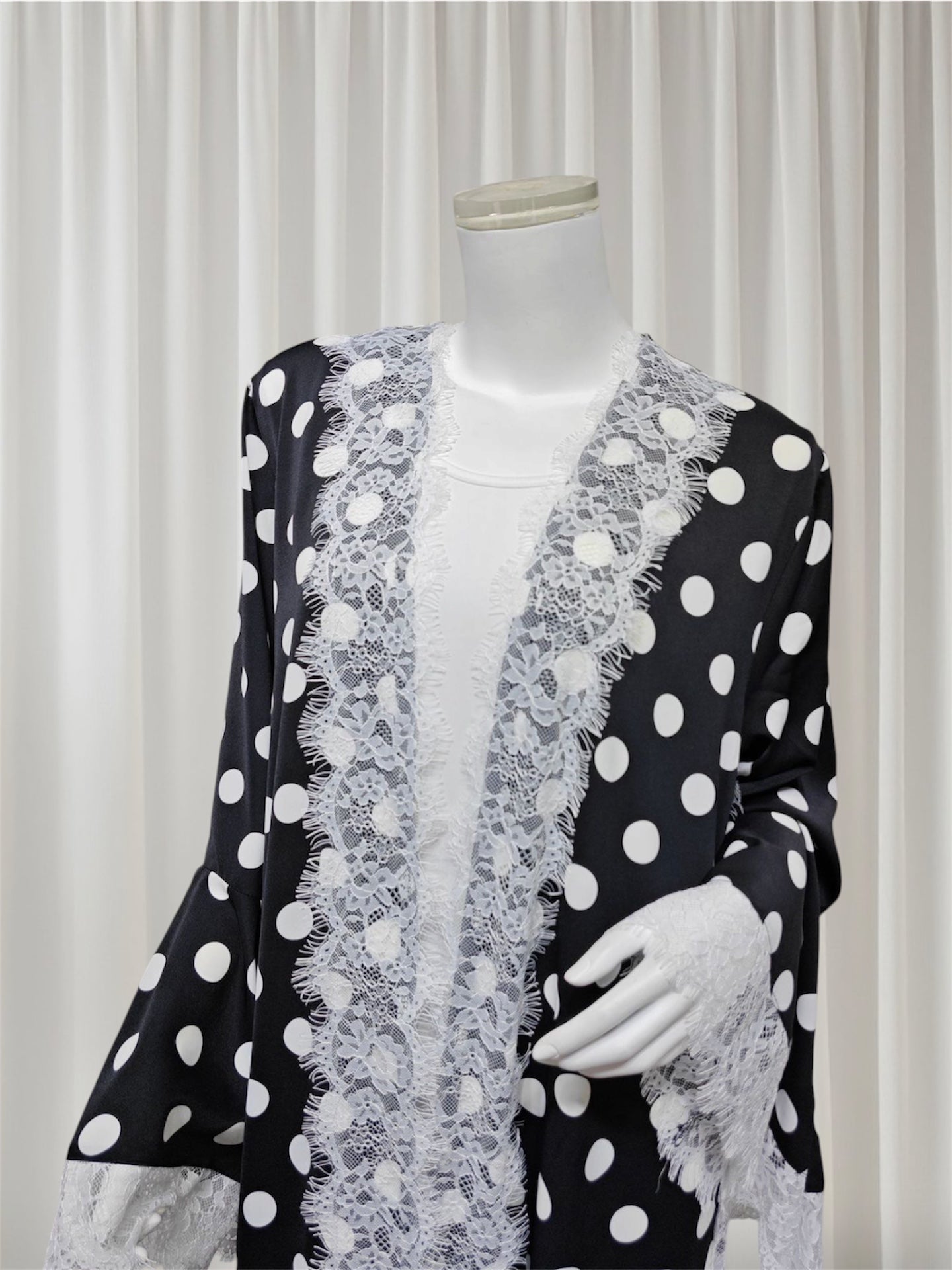 Iman - Polka Dot Lace Abaya Set (EG168) - Ikah