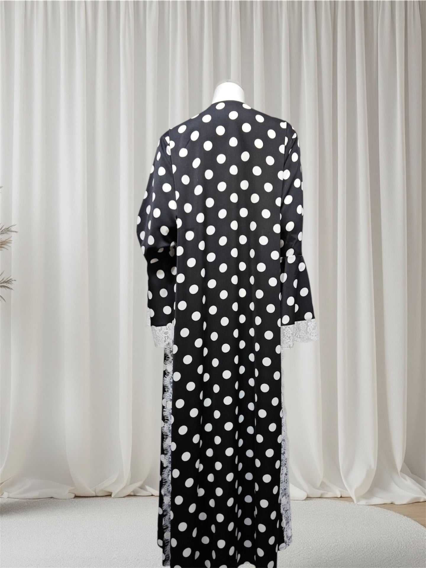 Iman - Polka Dot Lace Abaya Set (EG168) - Ikah