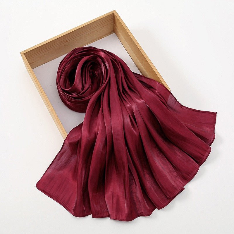 Island Satin Crepe Malaysian Bright Silk Scarf - Elara Global