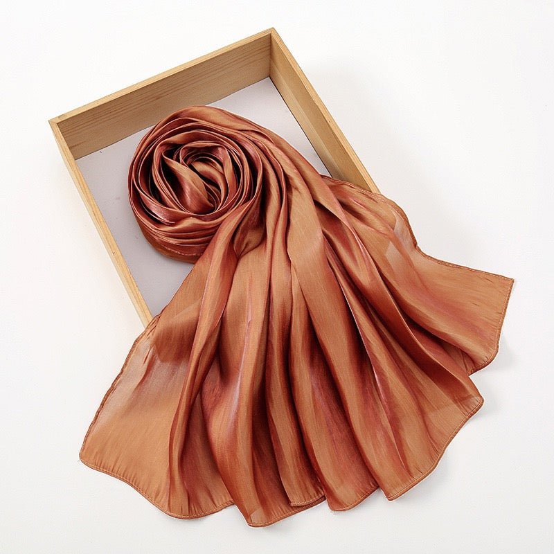 Island Satin Crepe Malaysian Bright Silk Scarf - Elara Global