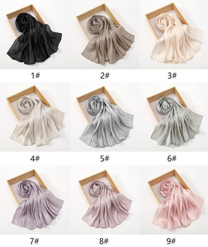 Island Satin Crepe Malaysian Bright Silk Scarf - Elara Global
