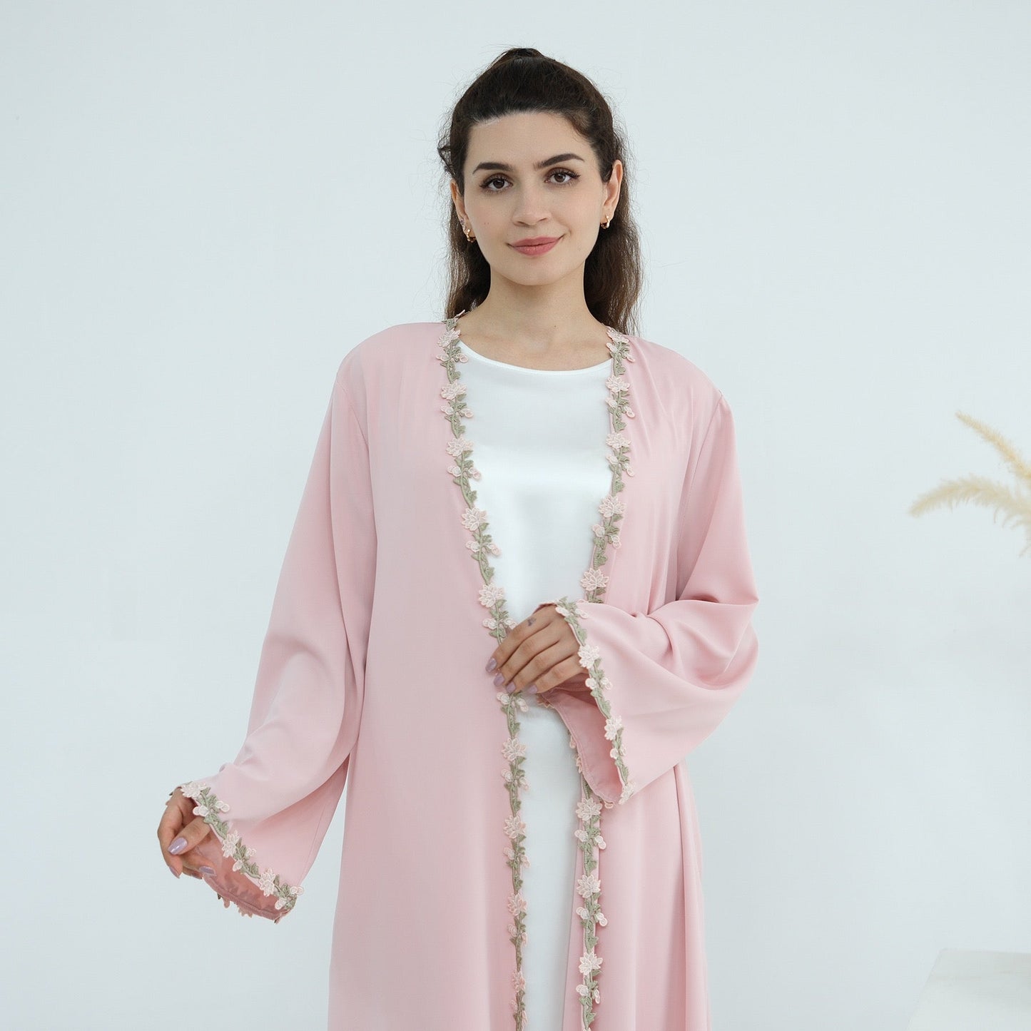 Meadowlace Open Abaya & Hijab Set (EG122) - Elara Global