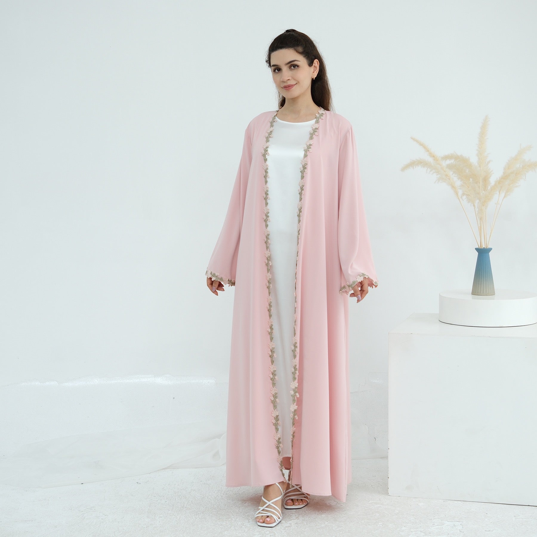 Meadowlace Open Abaya & Hijab Set (EG122) - Elara Global