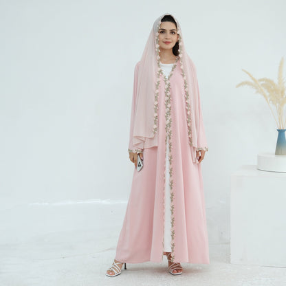 Meadowlace Open Abaya & Hijab Set (EG122) - Elara Global