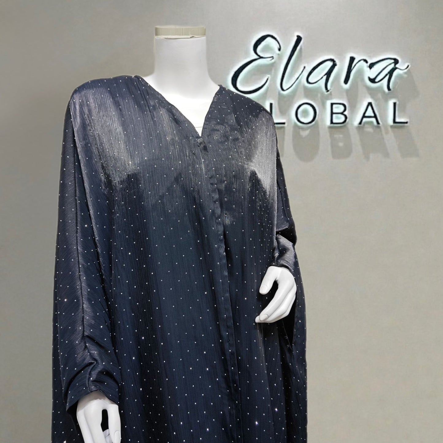 Midnight Sapphire Abaya (EG105) - Elara Global