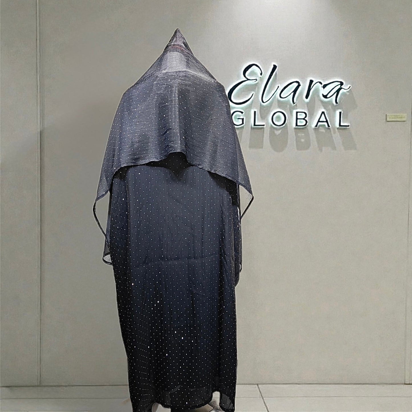 Midnight Sapphire Abaya (EG105) - Elara Global