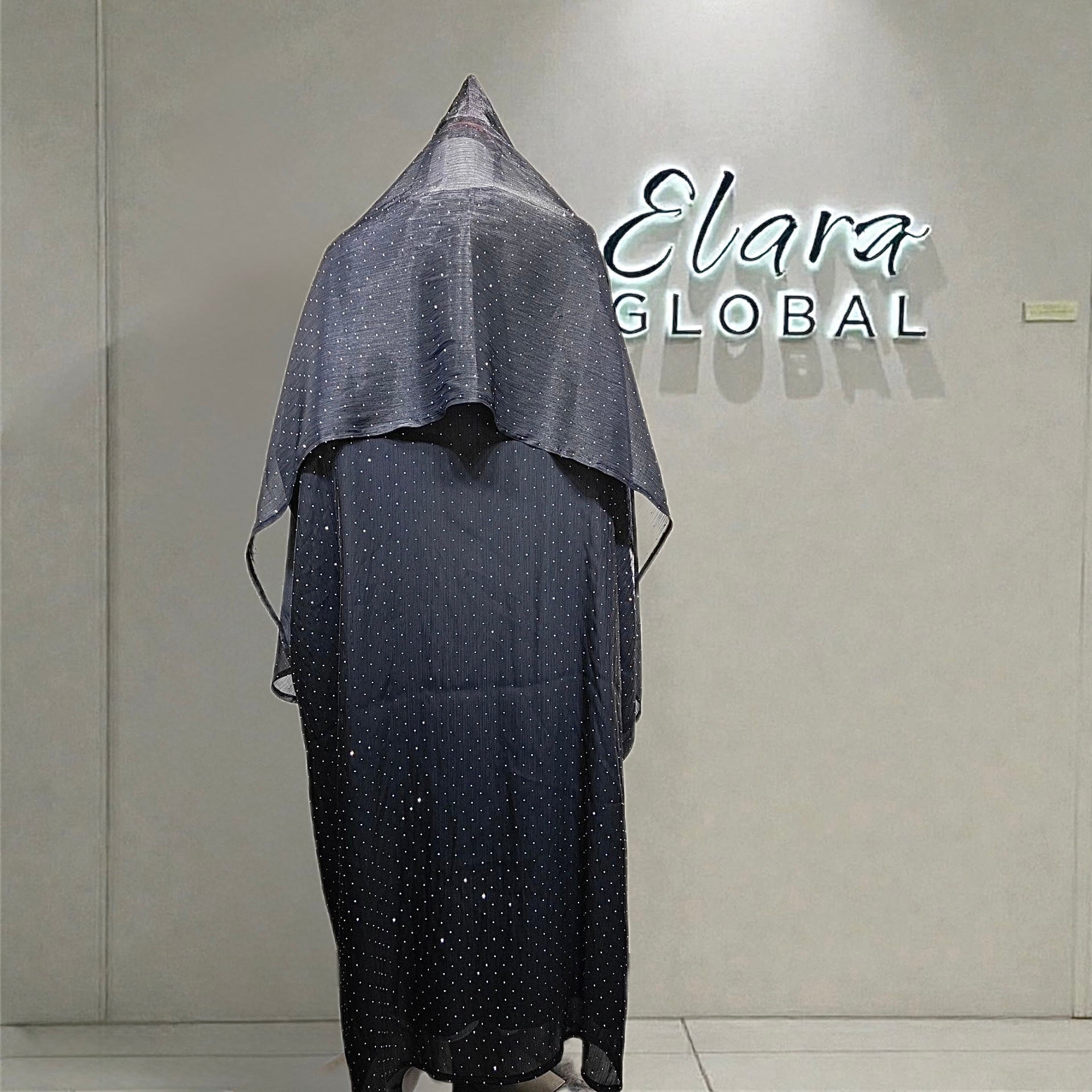 Midnight Sapphire Abaya (EG105) - Elara Global