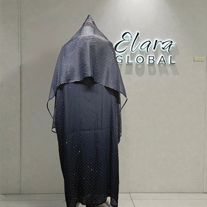 Midnight Sapphire Abaya (EG105) - Elara Global