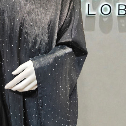 Midnight Sapphire Abaya (EG105) - Elara Global